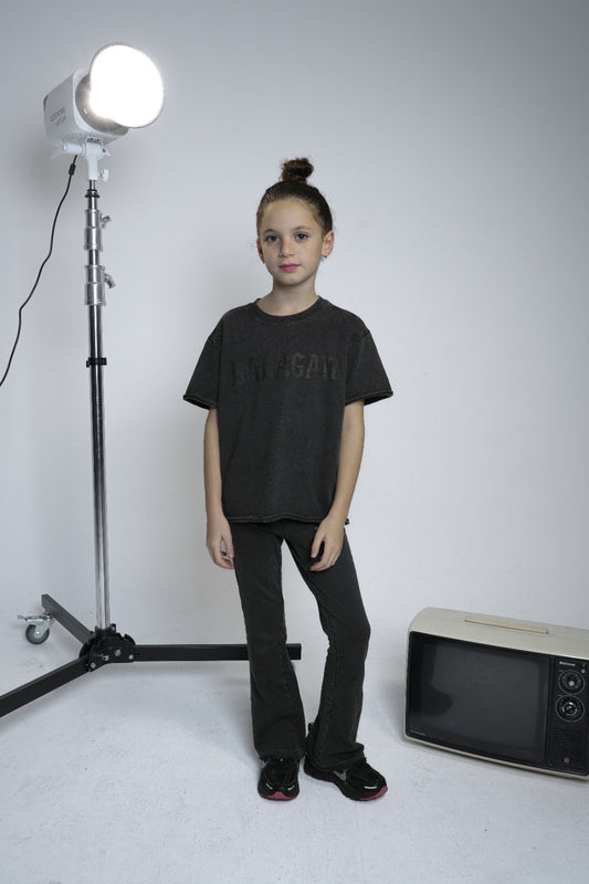 Washed Black Flare Leggings